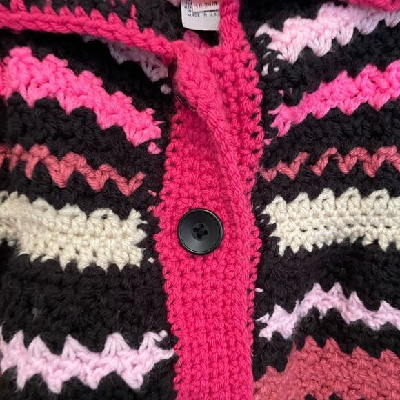 Little Girl Crochet Handmade Coat Dress 18-24 Months - Picture 4 of 16